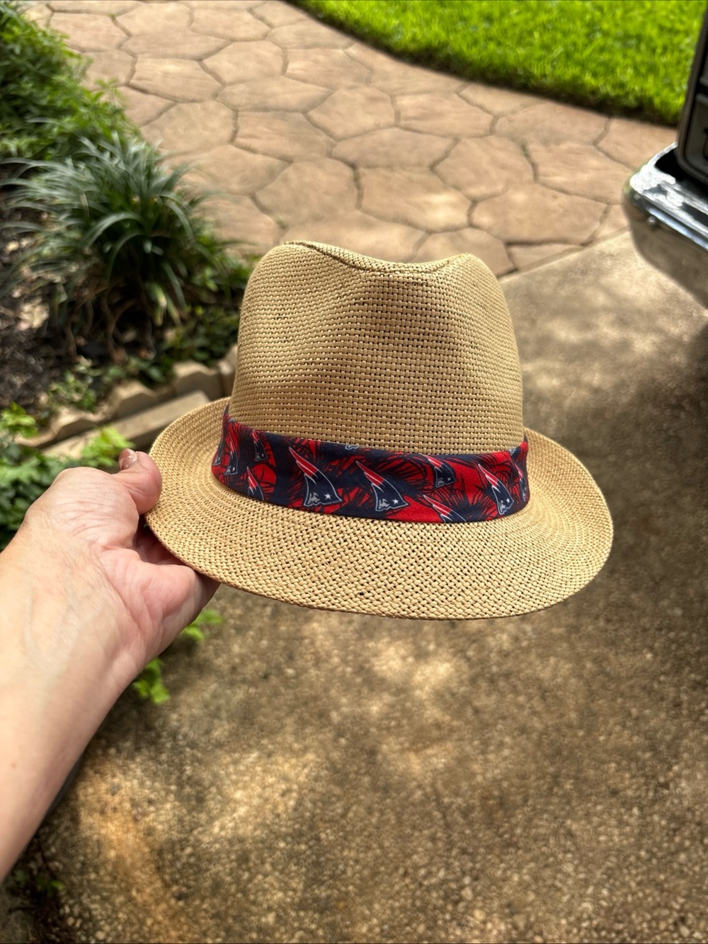 FOCO New England Game day Patriots Straw Hat Fedoras